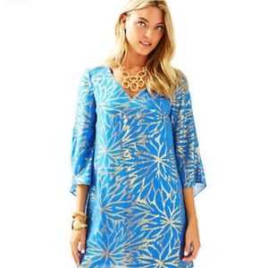 NWT Lilly Pulitzer Miri Silk Caftan in Lapis Blue